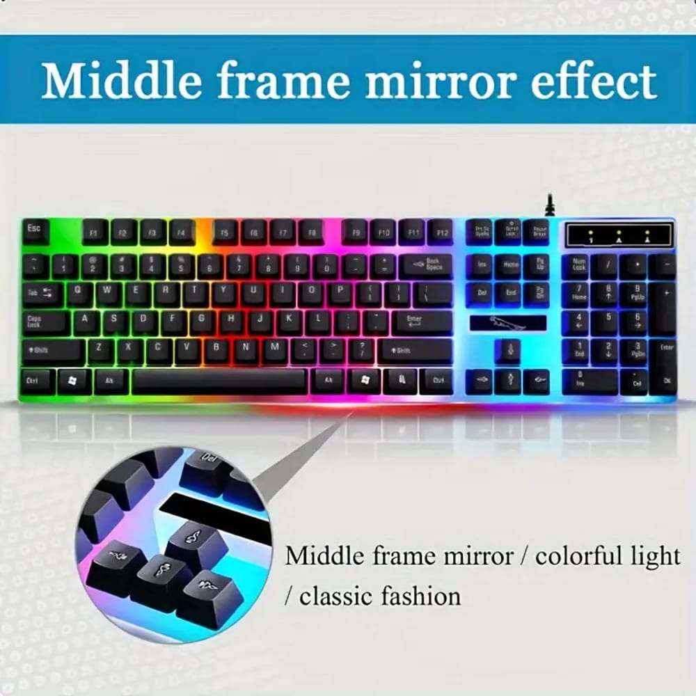 Gaming Keyboard And Mouse Set LED Wired USB For PC PS3 PS4 Xbox One